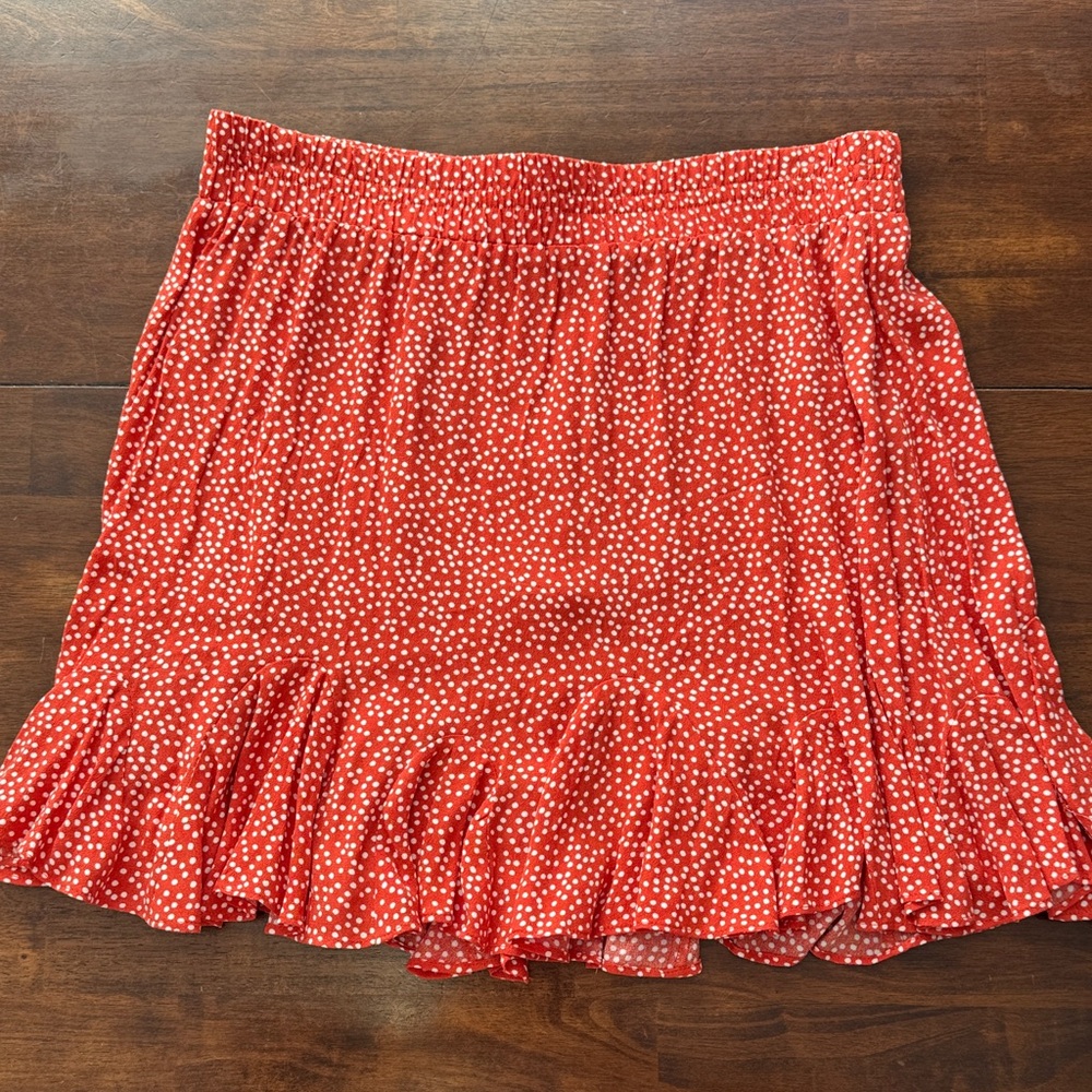 LOFT Orange and White Skirt